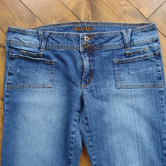 Vintage Y2K 90s Bongo Flare Jeans Wide Leg Festival Boho Hippie Sz 13 Waist 37 - Picture 2 of 14
